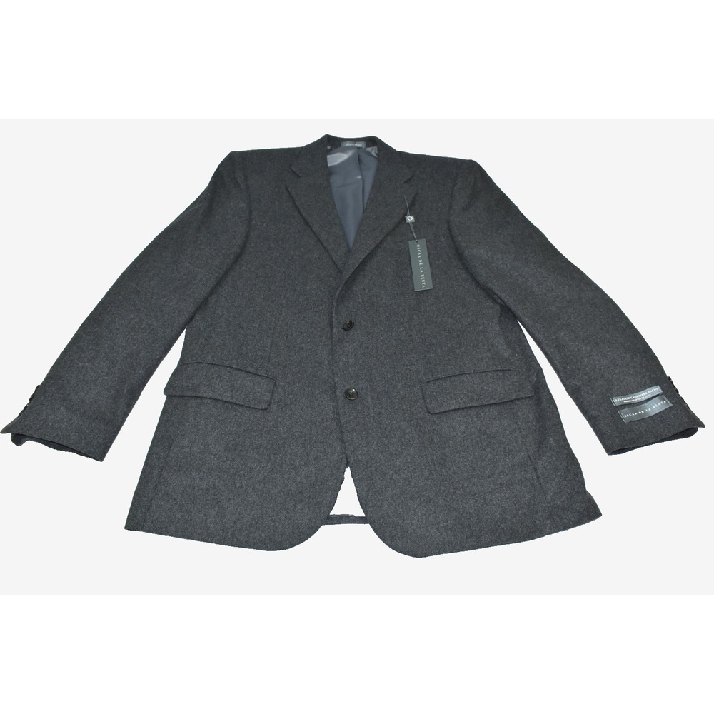 Oscar De La Renta Men's Sport Blazer Size 44 L Wool/Cashmere Blend Coat Gray NWT